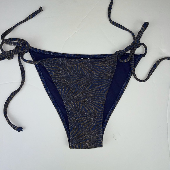 Koral Swim String Bikini Bottoms Blue Gold M - Picture 4 of 11